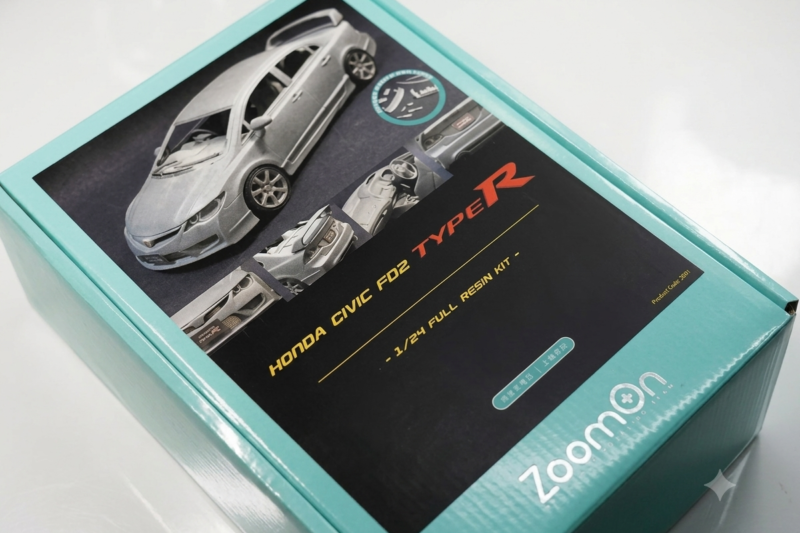 ZoomOn Honda Civic FD2 Type R (FD2R) 1/24 Full Resin Model Kit Unboxing