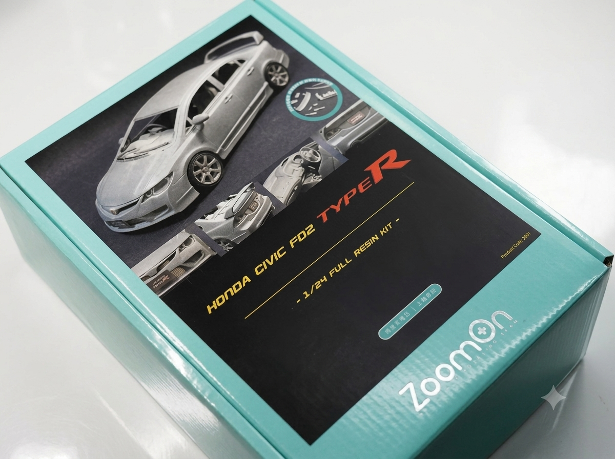 ZoomOn Honda Civic FD2 Type R (FD2R) 1/24 Full Resin Model Kit Unboxing