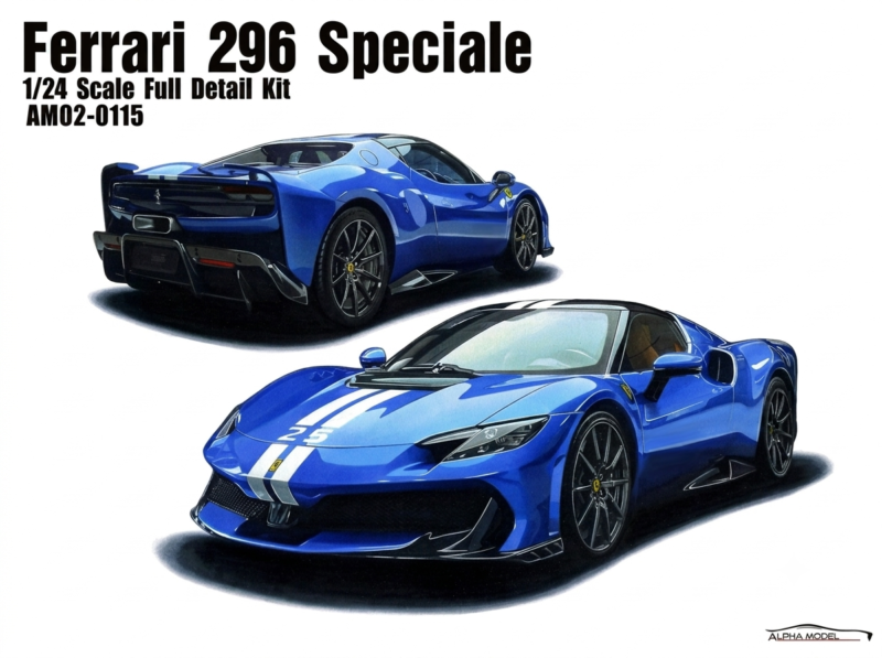 1/24 Scale Ferrari 296 Speciale Resin Kit Released by Alpha Model