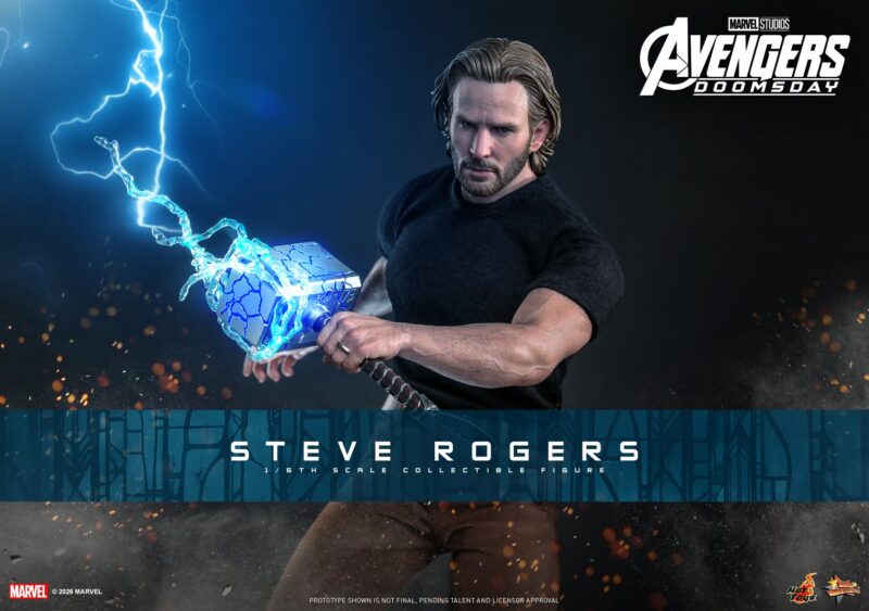 Steve Rogers Returns to Lift a Cracked Mjølnir in 1/6th Scale