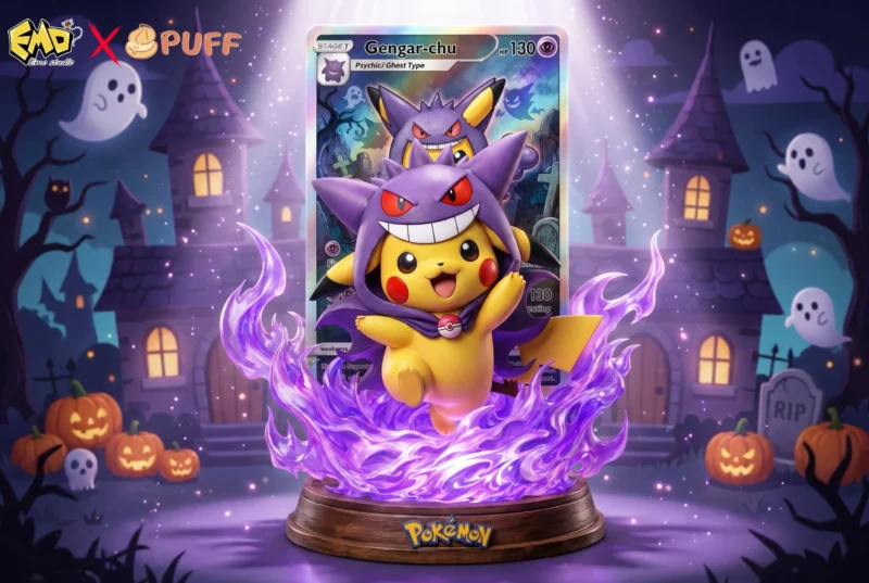 Emo Studio X Puff Studio Reveals Pikachu Cos Gengar Statue in Two Colour Variants